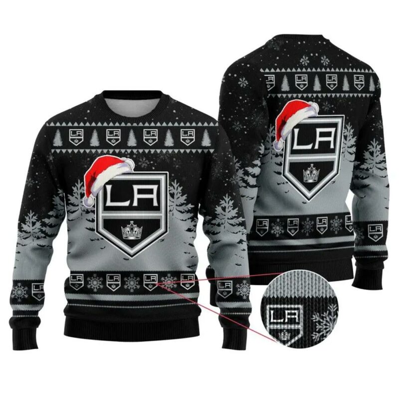 NHL Los Angeles Kings Santa Hat Ugly Christmas Sweater, NHL Christmas Sweater
