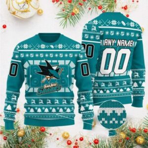 NHL San Jose Sharks Custom Ugly Christmas Sweater, NHL Christmas Sweater