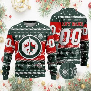 NHL Winnipeg Jets Personalized Name &amp; Number Ugly Christmas Sweater, NHL Christmas Sweater