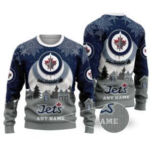 NHL Winnipeg Jets Personalized Name Ugly Christmas Sweater, NHL Christmas Sweater