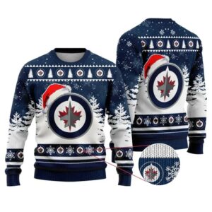 NHL Winnipeg Jets Santa Hat Ugly Christmas Sweater, NHL Christmas Sweater