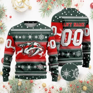 NHL Nashville Predators | Personalized Name & Number Unisex Sweater For Christmas Season