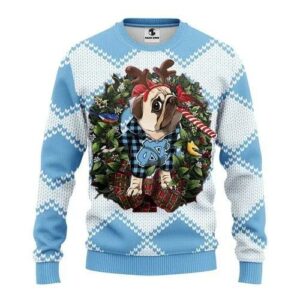 Ncaa North Carolina Tar Heels Pug Dog Ugly Christmas Sweater, NCAA Christmas Sweater