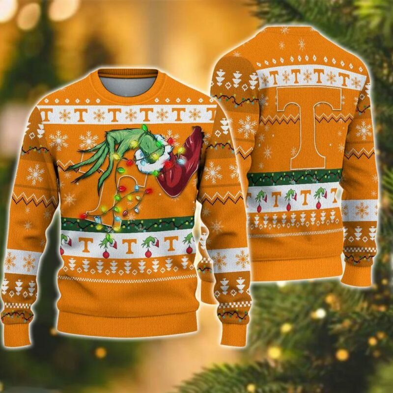 Ncaa Tennessee Volunteers Grinch Ugly Christmas Sweater, NCAA Christmas Sweater