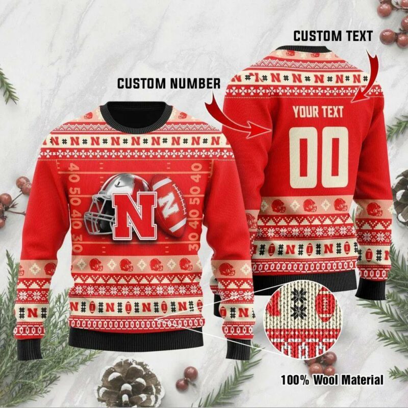 Nebraska Cornhuskers Custom Ugly Christmas Sweater, NCAA Christmas Sweater