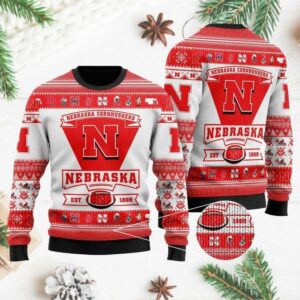 Nebraska Cornhuskers Football Team Custom Ugly Christmas Sweater, NCAA Christmas Sweater