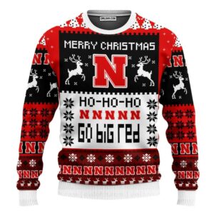 Nebraska Cornhuskers Merry Christmas Ugly Christmas Sweater, NCAA Christmas Sweater