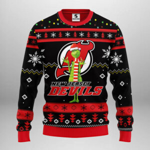 New Jersey Devils Funny Grinch Ugly Christmas Sweater