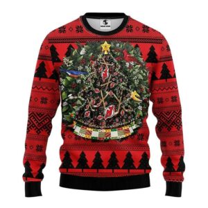 New Jersey Devils Tree Ball Ugly Christmas Sweater, NHL Christmas Sweater