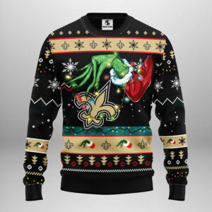 New Orleans Saints Grinch Ugly Christmas Sweater
