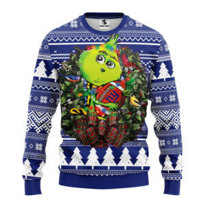 New York Giants Grinch Hug Ugly Christmas Sweater