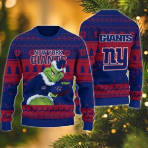 New York Giants Grinch Stolen Ugly Christmas Sweater, NFL Christmas Sweater