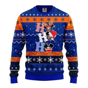 New York Islanders Hohoho Ugly Christmas Sweater, NHL Christmas Sweater