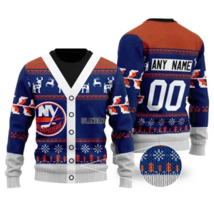 NHL New York Islanders | Personalized Name & Number Unisex Sweater For Christmas Season