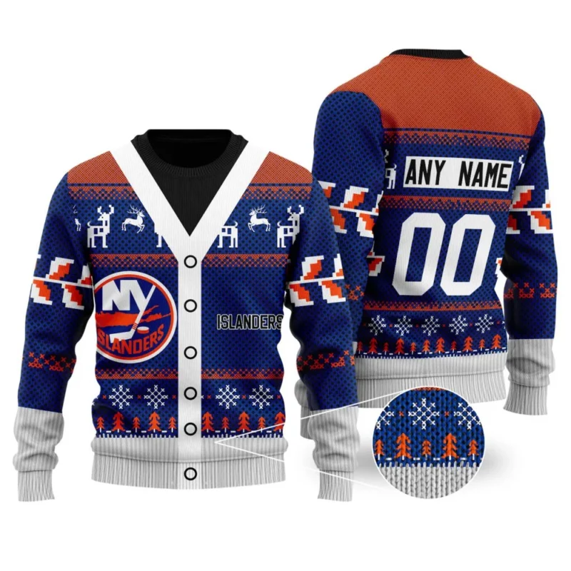 NHL New York Islanders | Personalized Name &amp; Number Unisex Sweater For Christmas Season