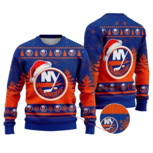 NHL New York Islanders Personalized Name Christmas Design Ugly Sweater ST2301