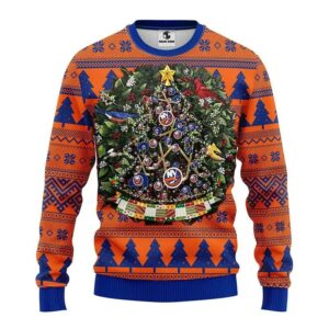 New York Islanders Tree Ball Ugly Christmas Sweater, NHL Christmas Sweater