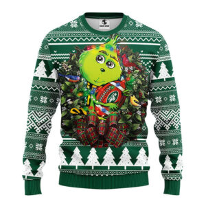New York Jets Grinch Hug Ugly Christmas Sweater