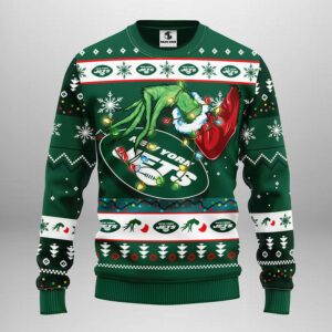 New York Jets Grinch Ugly Christmas Sweater