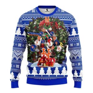 New York Mets Tree Christmas Ugly Sweater, MLB Christmas Sweater