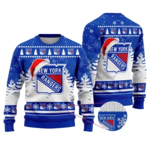 NHL New York Rangers Personalized Name Christmas Design Ugly Sweater ST2301