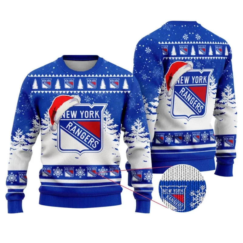 NHL New York Rangers Personalized Name Christmas Design Ugly Sweater ST2301