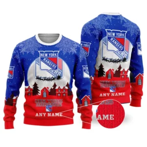 NHL New York Rangers Personalized Name Christmas Ugly Sweater Design ST2306