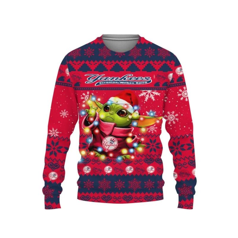New York Yankees Baby Yoda Star Wars Ugly Christmas Sweater, MLB Christmas Sweater