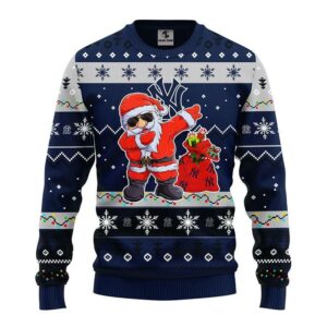 New York Yankees Dabbing Santa Claus Ugly Christmas Sweater, MLB Christmas Sweater