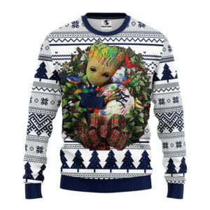 New York Yankees Groot Hug Ugly Christmas Sweater, MLB Christmas Sweater