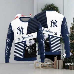 New York Yankees Skull Ugly Christmas Sweater, MLB Christmas Sweater