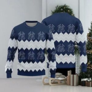 New York Yankees Teams Pattern Knitted Ugly Christmas Sweater, MLB Christmas Sweater