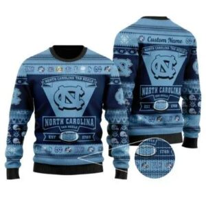 North Carolina Tar Heels Football Team Personalized Custom Ugly Christmas Sweater, NCAA Christmas Sweater