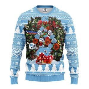 North Carolina Tar Heels Tree Ugly Ugly Christmas Sweater, NCAA Christmas Sweater