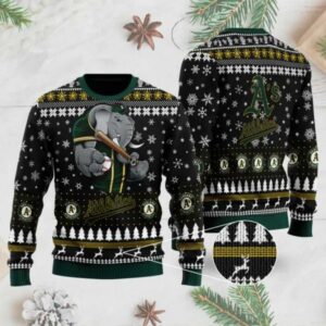 Oakland Athletics Mascot Ugly Christmas Sweater, MLB Christmas Sweater