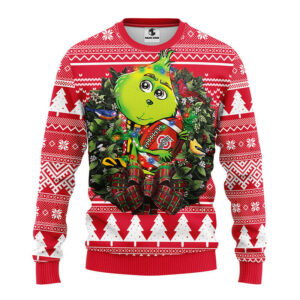 Ohio State Buckeyes Grinch Hug Ugly Christmas Sweater