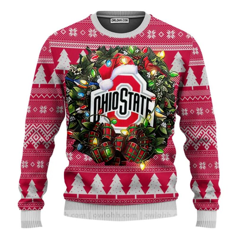 Ohio State Buckeyes Ugly Christmas Sweater, NCAA Christmas Sweater