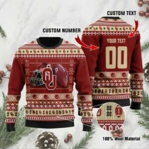 Oklahoma Sooners Custom Ugly Christmas Sweater, NCAA Christmas Sweater