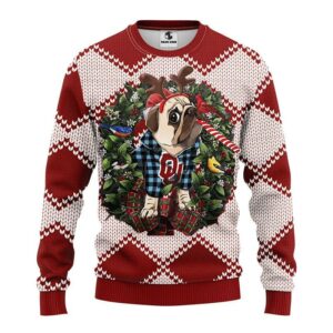 Oklahoma Sooners Pub Dog Ugly Christmas Sweater, NCAA Christmas Sweater