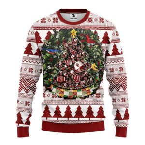 Oklahoma Sooners Tree Ball Ugly Christmas Sweater, NCAA Christmas Sweater