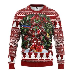 Oklahoma Sooners Tree Ugly Christmas Sweater, NCAA Christmas Sweater
