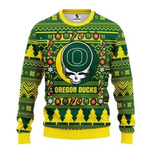 Oregon Ducks Grateful Dead Ugly Christmas Sweater, NCAA Christmas Sweater
