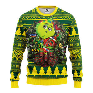 Oregon Ducks Grinch Hug Ugly Christmas Sweater
