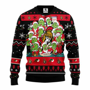 Ottawa Senators 12 Grinch Xmas Day Ugly Christmas Sweater