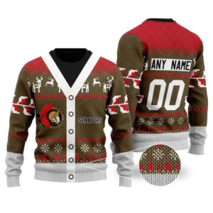NHL Ottawa Senators | Personalized Name &amp; Number Unisex Sweater For Christmas Season