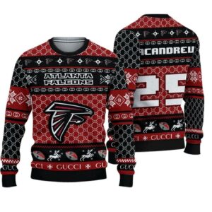 Personalized Atlanta Falcons Football Ugly Christmas Sweater, NFL Christmas Sweater
