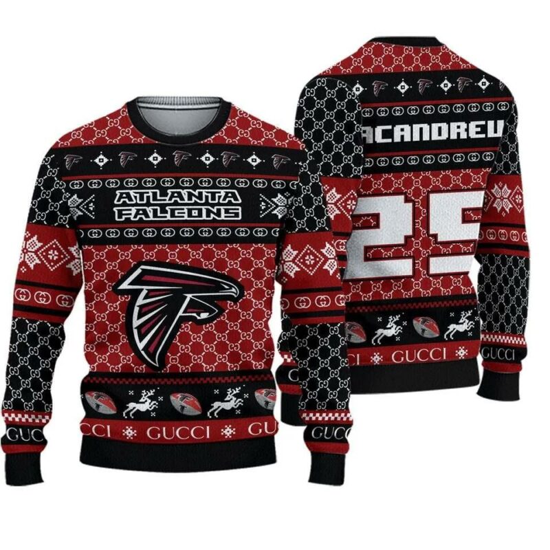 Personalized Atlanta Falcons Football Ugly Christmas Sweater, NFL Christmas Sweater