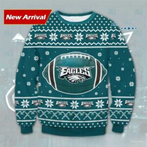 Philadelphia Eagles Big Logo NFL Ugly Christmas Sweater, NFL Christmas Sweater