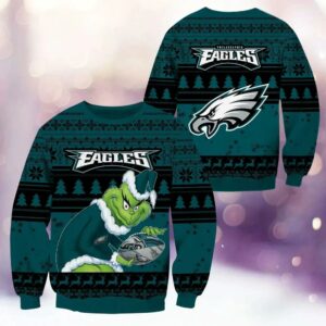 Philadelphia Eagles Grinch Stolen Ugly Christmas Sweater, NFL Christmas Sweater