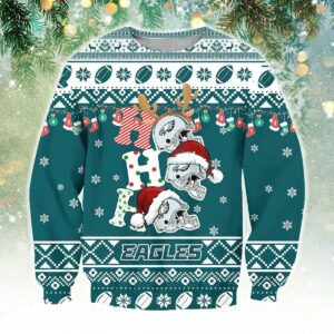 Philadelphia Eagles Hohoho Ugly Christmas Sweater, NFL Christmas Sweater